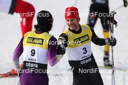 10.03.2012, Oslo, Norway (NOR):  (l-r) Akito Watabe (JPN), Fischer, Swix, Rottefella and Bryan Fletcher (USA), Madshus, Rottefella - FIS world cup nordic combined, individual gundersen HS134/10km, Oslo (NOR). www.nordicfocus.com. Â© Laiho/NordicFocus. Every downloaded picture is fee-liable.