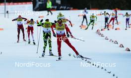 24.11.2012, Lillehammer, Norway (NOR): Magnus Moan (NOR), Madshus, Rottefella, Swix followed by Jason Lamy Chappuis (FRA), Salomon, Swix, One Way  - FIS world cup nordic combined, individual gundersen HS106/10km, Lillehammer (NOR). www.nordicfocus.com. © Laiho/NordicFocus. Every downloaded picture is fee-liable.