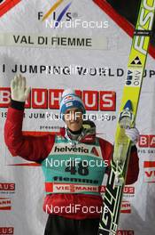 04.02.2012, Val di Fiemme, Italy (ITA): Gregor Schlierenzauer (AUT), Fischer - FIS world cup ski jumping, individual HS134, Val di Fiemme (ITA). www.nordicfocus.com. © Manzoni/NordicFocus. Every downloaded picture is fee-liable.