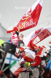 04.02.2012, Val di Fiemme, Italy (ITA): Event Feature: a lot of polish fans in Predazzo - FIS world cup ski jumping, individual HS134, Val di Fiemme (ITA). www.nordicfocus.com. © Manzoni/NordicFocus. Every downloaded picture is fee-liable.