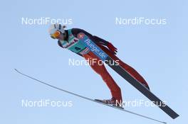 03.02.2012, Val di Fiemme, Italy (ITA): Vitaliy Shumbarets (KAZ), fluege.de - FIS world cup ski jumping, qualification, Val di Fiemme (ITA). www.nordicfocus.com. © Manzoni/NordicFocus. Every downloaded picture is fee-liable.