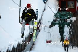 08.03.2012, Trondheim, Norway (NOR):  Thomas Morgenstern (AUT), Fischer - FIS world cup ski jumping, individual HS131, Trondheim (NOR). www.nordicfocus.com. Â© Laiho/NordicFocus. Every downloaded picture is fee-liable.