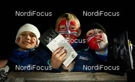 08.03.2012, Trondheim, Norway (NOR): kids with the autogram cards  - FIS world cup ski jumping, individual HS131, Trondheim (NOR). www.nordicfocus.com. Â© Laiho/NordicFocus. Every downloaded picture is fee-liable.