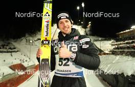 08.03.2012, Trondheim, Norway (NOR): Simon Ammann (SUI), Fischer  - FIS world cup ski jumping, individual HS131, Trondheim (NOR). www.nordicfocus.com. Â© Laiho/NordicFocus. Every downloaded picture is fee-liable.