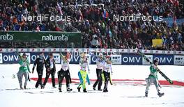 17.03.2012, Planica, Slovenia (SLO): the winning teams enter the outrun - FIS world cup ski flying, team HS215, Planica (SLO). www.nordicfocus.com. © Felgenhauer/NordicFocus. Every downloaded picture is fee-liable.