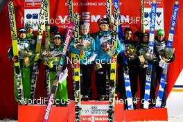 23.11.2012, Lillehammer, Norway (NOR): Teams  (l-r) Japan (JPN), Norway (NOR) and Italy (ITA) - FIS world cup ski jumping, mixed team HS100, Lillehammer (NOR). www.nordicfocus.com. © Laiho/NordicFocus. Every downloaded picture is fee-liable.