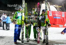 23.11.2012, Lillehammer, Norway (NOR): (l-r) Yuta Watase (JPN), Fischer, Yuki Ito (JPN), Fischer, Sara Takanashi (JPN), Elan and Taku Takeuchi (JPN), Fischer  - FIS world cup ski jumping, mixed team HS100, Lillehammer (NOR). www.nordicfocus.com. © Laiho/NordicFocus. Every downloaded picture is fee-liable.
