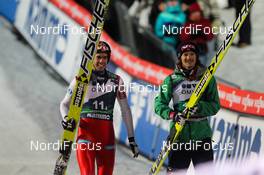23.11.2012, Lillehammer, Norway (NOR):  (l-r) Anders Bardal (NOR), Fischer and Tom Hilde (NOR), Fischer - FIS world cup ski jumping, mixed team HS100, Lillehammer (NOR). www.nordicfocus.com. © Laiho/NordicFocus. Every downloaded picture is fee-liable.