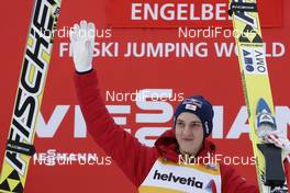 16.12.2012, Engelberg, Switzerland (SUI): podium, Gregor Schlierenzauer (AUT), Fischer  - FIS world cup ski jumping, individual HS137, Engelberg (SUI). www.nordicfocus.com. © Domanski/NordicFocus. Every downloaded picture is fee-liable.