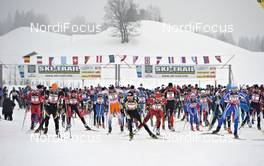 29.01.2012, Tannheimer Tal - Bad Hindelang, Austria (AUT) - Germany (GER): start of the 55k race - Skitrail Tannheimertal, Bad Hindelang (GER). www.nordicfocus.com. © Felgenhauer/NordicFocus. Every downloaded picture is fee-liable.