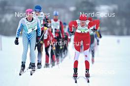 28.01.2012, Tannheimer Tal - Bad Hindelang, Austria (AUT) - Germany (GER): Carmen Schindler (GER), Madshus, leads her group - Skitrail Tannheimertal, Bad Hindelang (GER). www.nordicfocus.com. © Felgenhauer/NordicFocus. Every downloaded picture is fee-liable.