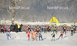 04.02.2012, Oberammergau, Germany (GER): start of the 50k race - Koenig Ludwig Lauf, Oberammergau (GER). www.nordicfocus.com. © Felgenhauer/NordicFocus. Every downloaded picture is fee-liable.