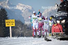 05.02.2012, Oberammergau, Germany (GER): l-r: Daniel  Tynell (SWE), Naess  Boerre (NOR), Tynell  Rikard (SWE), Audun  Laugaland (NOR), One Way, Swix, Salomon - FIS Marathon Cup Koenig Ludwig Lauf, Oberammergau (GER). www.nordicfocus.com. © Felgenhauer/NordicFocus. Every downloaded picture is fee-liable.