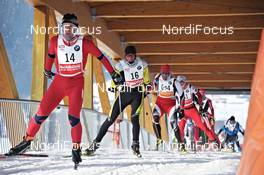 11.-12.02.2012, St. Johann, Austria (AUT): slower racers on the bridge - Int. Tiroler Koasalauf, St. Johann (AUT). www.nordicfocus.com. © Felgenhauer/NordicFocus. Every downloaded picture is fee-liable.