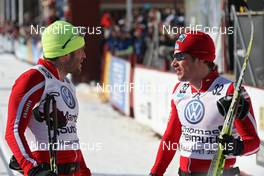 04.03.2012, Mora, Sweden (SWE): l-r: Martin Sutter (AUT), Fischer, Skinfit  and Thomas Freimuth (GER), Fischer, Alpina, One Way, Skinfit  - FIS Marathon Cup Vasaloppet, Mora (SWE). www.nordicfocus.com. © Hemmersbach/NordicFocus. Every downloaded picture is fee-liable.