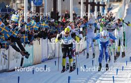 04.03.2012, Mora, Sweden (SWE): final sprint, l-r: Joergen Brink (SWE), Madshus, Rottefella, Ski Go, Team United Bakeries (behind Daniel Tynell (SWE), Salomon, One Way) and Daniel Ricardsson (SWE)  - FIS Marathon Cup Vasaloppet, Mora (SWE). www.nordicfocus.com. © Hemmersbach/NordicFocus. Every downloaded picture is fee-liable.