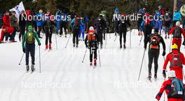 17.03.2012, Rena, Norway (NOR): Group of skiers near Sjusjoen - FIS Marathon Cup Birkebeinerrennet, Rena (NOR). www.nordicfocus.com.© Veltheim/NordicFocus. Every downloaded picture is fee-liable.