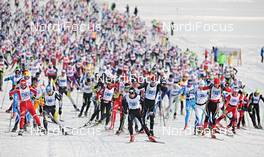16.12.2012, Livigno, Italy (ITA): the leading group after the start - FIS Marathon Cup La Sgambeda, Livigno (ITA). www.nordicfocus.com. © Felgenhauer/NordicFocus. Every downloaded picture is fee-liable.