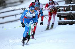 19.01.2013, Antholz, Italy (ITA): Lukas Hofer (ITA), Rossignol, Rottefella, OneWay - IBU world cup biathlon, pursuit men, Antholz (ITA). www.nordicfocus.com. © Manzoni/NordicFocus. Every downloaded picture is fee-liable.