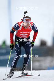 20.01.2013, Antholz, Italy (ITA): Lowell Bailey (USA), Rossignol, Rottefella, One Way - IBU world cup biathlon, relay men, Antholz (ITA). www.nordicfocus.com. © Manzoni/NordicFocus. Every downloaded picture is fee-liable.