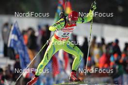 18.01.2013, Antholz, Italy (ITA): Klemen Bauer (SLO), Fischer, Rottefella, Alpina, Swix - IBU world cup biathlon, sprint men, Antholz (ITA). www.nordicfocus.com. © Manzoni/NordicFocus. Every downloaded picture is fee-liable.
