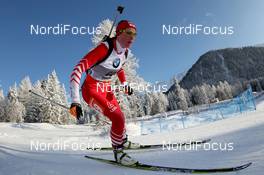 17.01.2013, Antholz, Italy (ITA): Romana Schrempf (AUT), Fischer, Rottefella, Swix - IBU world cup biathlon, sprint women, Antholz (ITA). www.nordicfocus.com. © Manzoni/NordicFocus. Every downloaded picture is fee-liable.