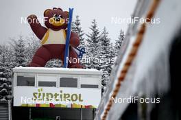 16.01.2013, Antholz, Italy (ITA): Event Feature: Mascott Bumsi awaits the fans - IBU world cup biathlon, training, Antholz (ITA). www.nordicfocus.com. © Manzoni/NordicFocus. Every downloaded picture is fee-liable.