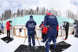 05.03.2013, Sochi, Russia (RUS): Feature: US coaches at the shooting range - IBU world cup biathlon, training, Sochi (RUS). www.nordicfocus.com. © Manzoni/NordicFocus. Every downloaded picture is fee-liable.