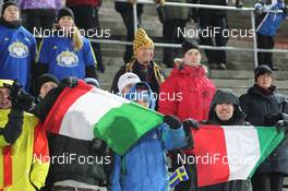 29.11.2013, Oestersund, Sweden (SWE): Event Feature: Italian Fans - IBU world cup biathlon, sprint women, Oestersund (SWE). www.nordicfocus.com. © Manzoni/NordicFocus. Every downloaded picture is fee-liable.