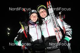 22.11.2013, Oestersund, Sweden (SWE): Elisa Gasparin (SUI), Selina Gasparin (SUI) - IBU world cup biathlon, training, Oestersund (SWE). www.nordicfocus.com. © Manzoni/NordicFocus. Every downloaded picture is fee-liable.