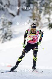08.12.2013, Hochfilzen, Austria (AUT): Martin Fourcade (FRA) - IBU world cup biathlon, pursuit men, Hochfilzen (AUT). www.nordicfocus.com. © Wukits/NordicFocus. Every downloaded picture is fee-liable.
