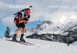 08.12.2013, Hochfilzen, Austria (AUT): Florian Graf (GER) - IBU world cup biathlon, pursuit men, Hochfilzen (AUT). www.nordicfocus.com. © Wukits/NordicFocus. Every downloaded picture is fee-liable.