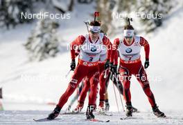 08.12.2013, Hochfilzen, Austria (AUT): Ole Einar Bjoerndalen (NOR), Emil Hegle Svendsen (NOR), (l-r) - IBU world cup biathlon, pursuit men, Hochfilzen (AUT). www.nordicfocus.com. © Wukits/NordicFocus. Every downloaded picture is fee-liable.