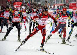 07.12.2013, Hochfilzen, Austria (AUT): Jarkko Kauppinen (FIN), Michail Kletcherov (BUL), Jinle Tang (CHN), (l-r) - IBU world cup biathlon, relay men, Hochfilzen (AUT). www.nordicfocus.com. © Wukits/NordicFocus. Every downloaded picture is fee-liable.
