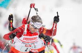 07.12.2013, Hochfilzen, Austria (AUT): Ole Einar Bjoerndalen (NOR) - IBU world cup biathlon, relay men, Hochfilzen (AUT). www.nordicfocus.com. © Wukits/NordicFocus. Every downloaded picture is fee-liable.