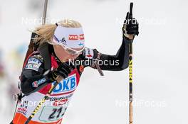 07.12.2013, Hochfilzen, Austria (AUT): Mari Laukkanen (FIN) - IBU world cup biathlon, relay women, Hochfilzen (AUT). www.nordicfocus.com. © Wukits/NordicFocus. Every downloaded picture is fee-liable.