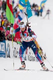 07.12.2013, Hochfilzen, Austria (AUT): Sara Studebaker (USA) - IBU world cup biathlon, relay women, Hochfilzen (AUT). www.nordicfocus.com. © Wukits/NordicFocus. Every downloaded picture is fee-liable.