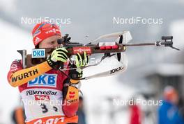 07.12.2013, Hochfilzen, Austria (AUT): Franziska Hildebrand (GER) - IBU world cup biathlon, relay women, Hochfilzen (AUT). www.nordicfocus.com. © Wukits/NordicFocus. Every downloaded picture is fee-liable.
