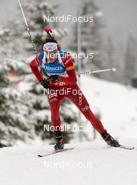 06.12.2013, Hochfilzen, Austria (AUT): Ole Einar Bjoerndalen (NOR) - IBU world cup biathlon, sprint men, Hochfilzen (AUT). www.nordicfocus.com. © Wukits/NordicFocus. Every downloaded picture is fee-liable.