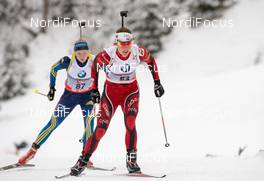 06.12.2013, Hochfilzen, Austria (AUT): Asa Lif (SWE), Synnoeve Solemdal (NOR), (l-r) - IBU world cup biathlon, sprint women, Hochfilzen (AUT). www.nordicfocus.com. © Wukits/NordicFocus. Every downloaded picture is fee-liable.