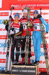15.12.2013, Annecy-Le Grand Bornand, France (FRA): Eric Lesser (GER), Johannes Thingnes Boe (NOR), Anton Shipulin (RUS) - IBU world cup biathlon, pursuit men, Annecy-Le Grand Bornand (FRA). www.nordicfocus.com. © Manzoni/NordicFocus. Every downloaded picture is fee-liable.