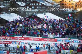 15.12.2013, Annecy-Le Grand Bornand, France (FRA): Event Feature: The grand stand - IBU world cup biathlon, pursuit women, Annecy-Le Grand Bornand (FRA). www.nordicfocus.com. © Manzoni/NordicFocus. Every downloaded picture is fee-liable.