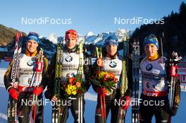 13.12.2013, Annecy-Le Grand Bornand, France (FRA): Simon Schempp (GER), Arnd Peiffer (GER), Andreas Birnbacher  (GER), Eric Lesser (GER) - IBU world cup biathlon, relay men, Annecy-Le Grand Bornand (FRA). www.nordicfocus.com. © Manzoni/NordicFocus. Every downloaded picture is fee-liable.