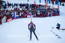 14.12.2013, Annecy-Le Grand Bornand, France (FRA): Undefined Athlete climbs the stadium  - IBU world cup biathlon, sprint men, Annecy-Le Grand Bornand (FRA). www.nordicfocus.com. © Manzoni/NordicFocus. Every downloaded picture is fee-liable.
