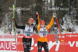14.12.2013, Annecy-Le Grand Bornand, France (FRA): Franziska Preuss (GER), Franziska Hildebrand (GER) - IBU world cup biathlon, sprint women, Annecy-Le Grand Bornand (FRA). www.nordicfocus.com. © Manzoni/NordicFocus. Every downloaded picture is fee-liable.