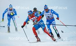 01.01.2013, Val Muestair, Switzerland (SUI): Maxim Vylegzhanin (RUS) ahead of Federico Pellegrino (ITA) - FIS world cup cross-country, tour de ski, individual sprint, Val Muestair (SUI). www.nordicfocus.com. © Felgenhauer/NordicFocus. Every downloaded picture is fee-liable.
