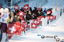 01.01.2013, Val Muestair, Switzerland (SUI): swiss fans - FIS world cup cross-country, tour de ski, individual sprint, Val Muestair (SUI). www.nordicfocus.com. © Felgenhauer/NordicFocus. Every downloaded picture is fee-liable.