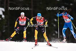 03.01.2013, Cortina-Toblach, Italy (ITA): l-r: Sandra Ringwald (GER), Stefanie Boehler (GER), Laura Ahervo (FIN) - FIS world cup cross-country, tour de ski, pursuit women, Cortina-Toblach (ITA). www.nordicfocus.com. © Felgenhauer/NordicFocus. Every downloaded picture is fee-liable.