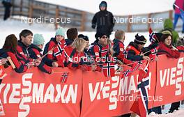 05.01.2013, Val di Fiemme, Italy (ITA): norwegian fans, not very enthusiastic - FIS world cup cross-country, tour de ski, mass men, Val di Fiemme (ITA). www.nordicfocus.com. © Felgenhauer/NordicFocus. Every downloaded picture is fee-liable.