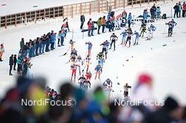 05.01.2013, Val di Fiemme, Italy (ITA): the leading group takes the sharp corner - FIS world cup cross-country, tour de ski, mass men, Val di Fiemme (ITA). www.nordicfocus.com. © Felgenhauer/NordicFocus. Every downloaded picture is fee-liable.